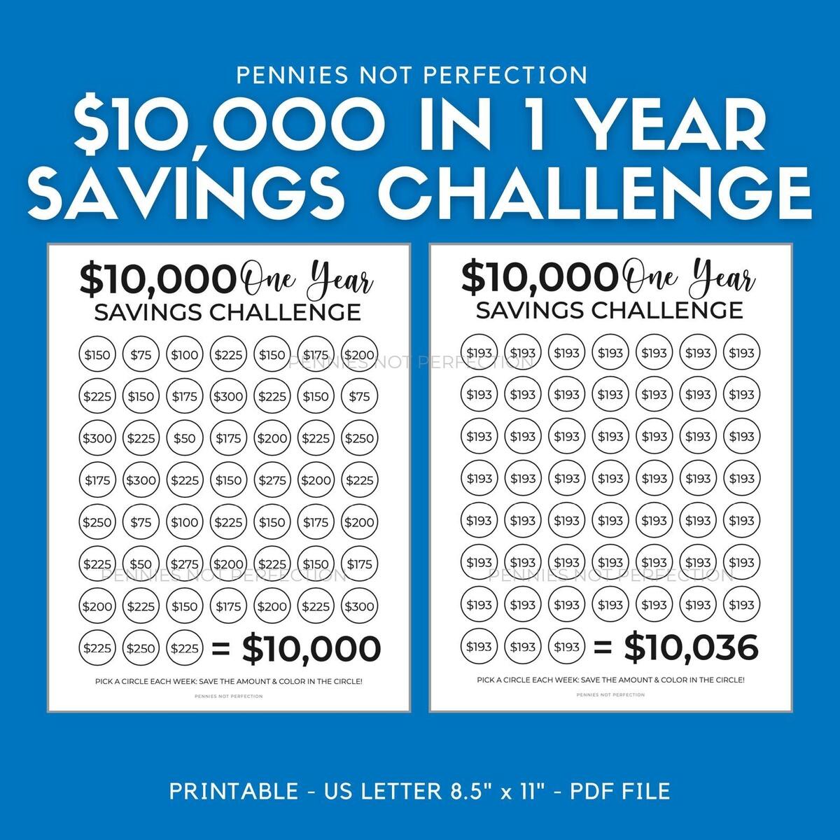 1 Dollar Savings Challenge Printable Printable Party Favors