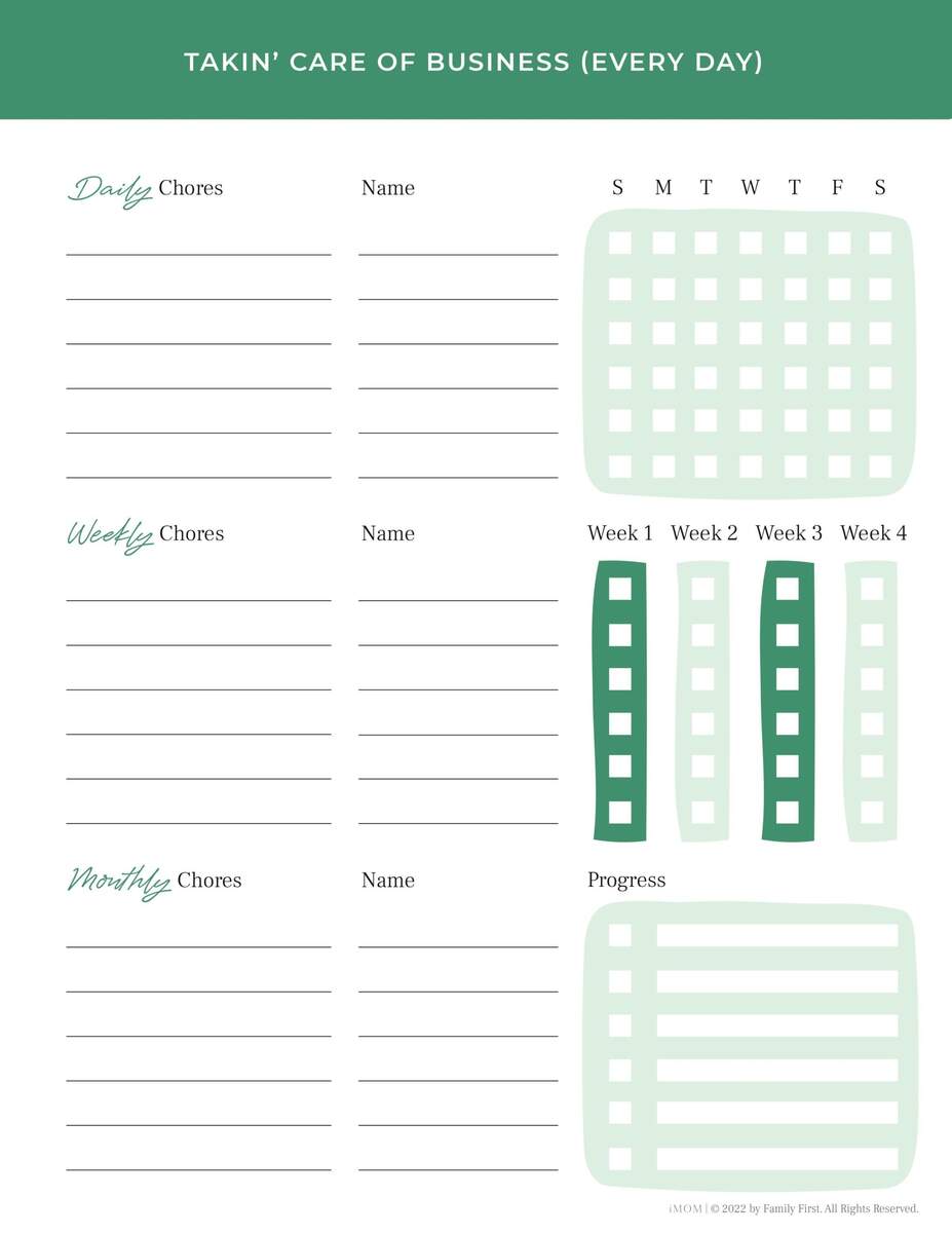 10 Free Printable Chore Charts IMOM 10 Free Printable Chore Charts IMOM