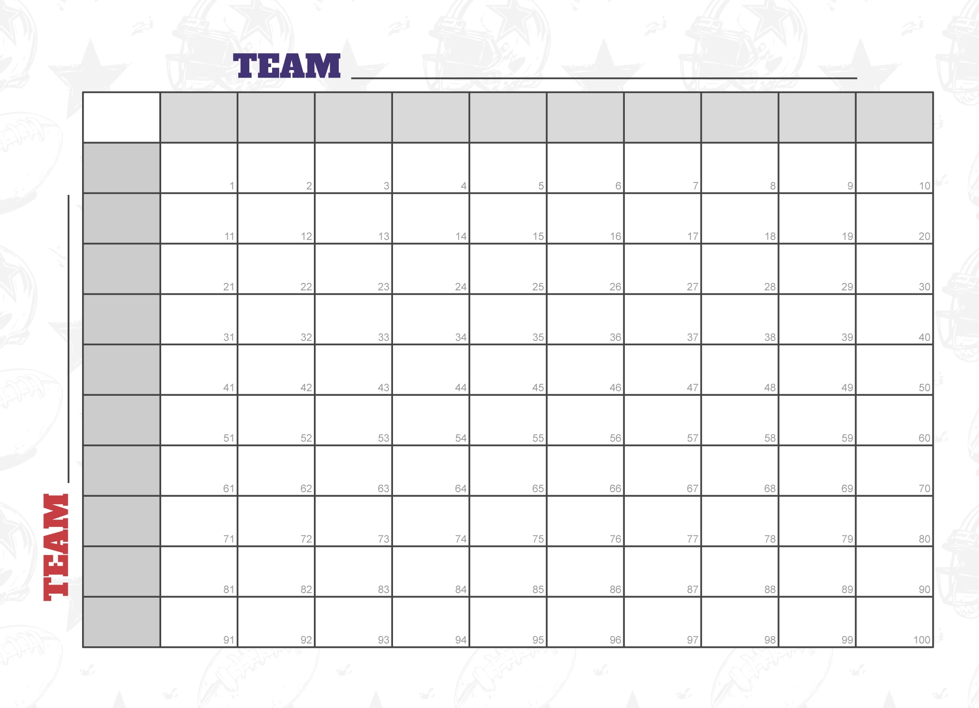 100 Square Grid For The Big Game Free Google Docs Template Gdoc Io 100 Square Grid For The Big Game Free Google Docs Template Gdoc Io