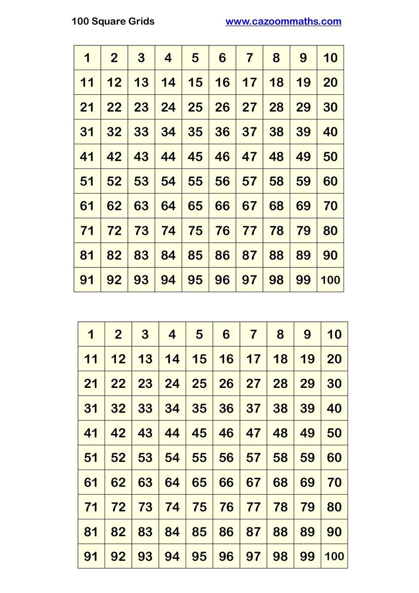100 Square Grids 2 Per Page FREE Teaching Resources 100 Square Grids 2 Per Page FREE Teaching Resources
