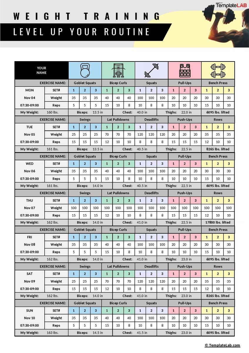 15 Effective Workout Log Calendar Templates TemplateLab 15 Effective Workout Log Calendar Templates TemplateLab