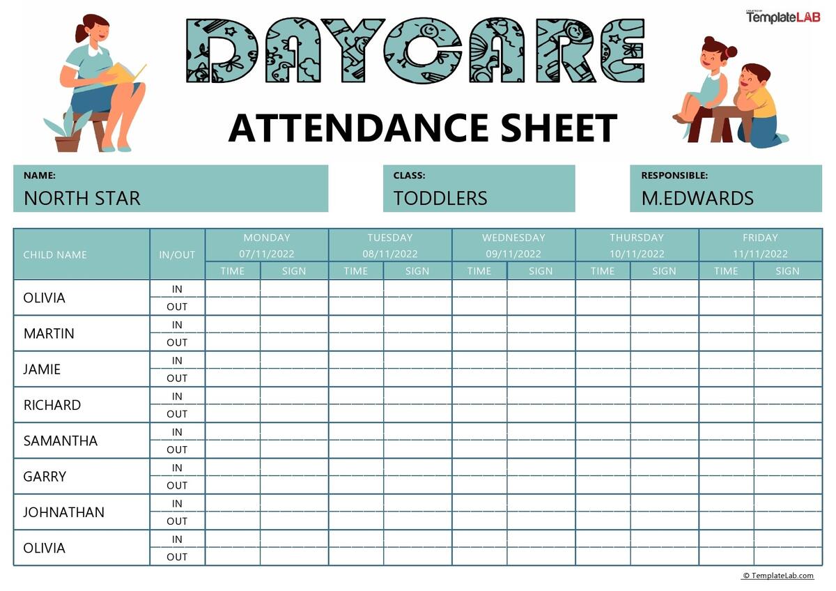 23 Free Printable Attendance Sheet Templates Word Excel