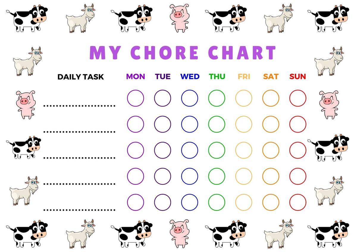 25 Free Printable Chore Charts For Kids 2025