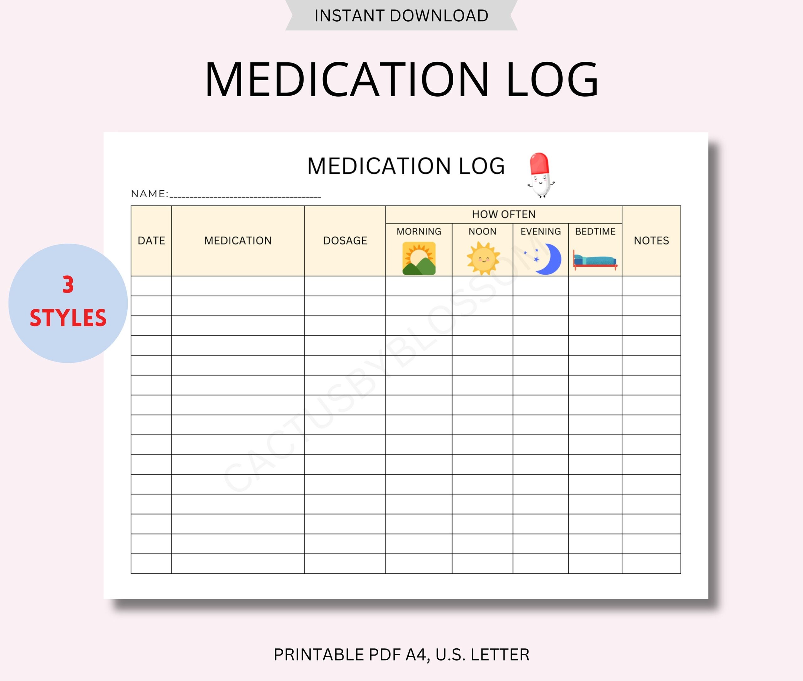3 Medication Tracker Medication Chart Medication Log Doctor Visit Medication List Nursing Student Caregiver Log Medicine Dosage Tracker Pets Etsy Denmark