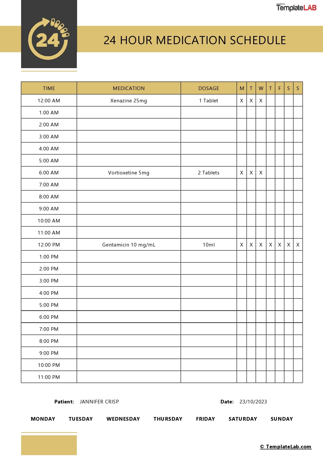 40 Great Medication Schedule Templates Medication Calendars