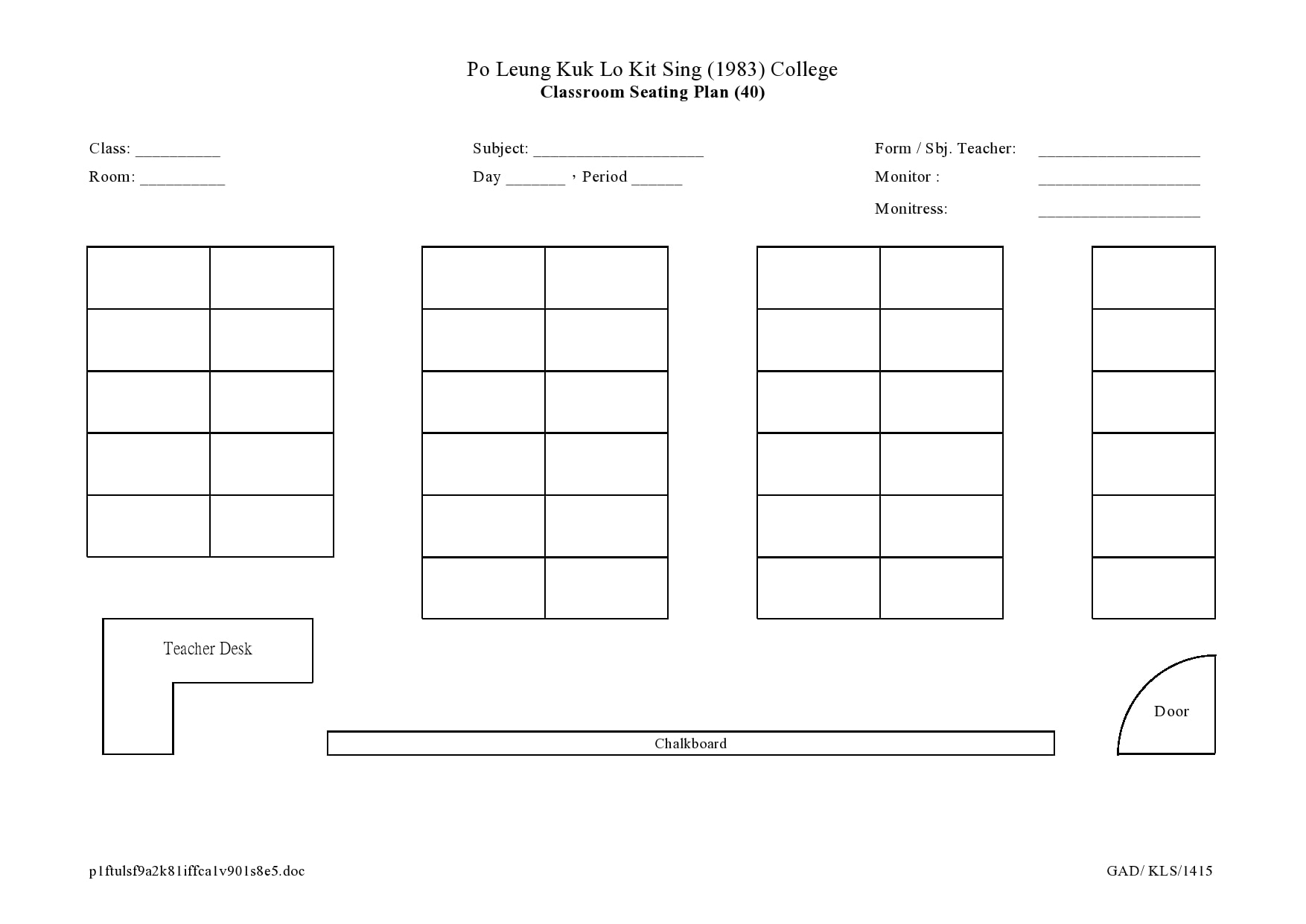 40 Perfect Classroom Seating Charts Map Templates