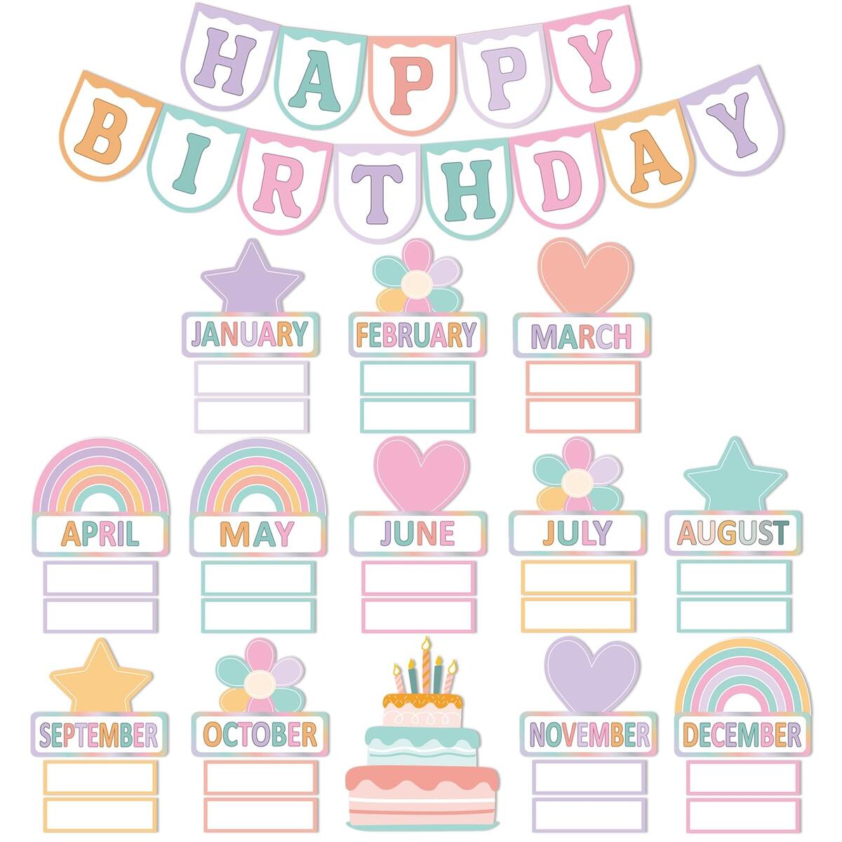 Classroom Birthday Board Daycare Preschool Rainbow Dot Classroom Decor Classroom Birthdays Birthday Banner PDF Printable Decor Etsy