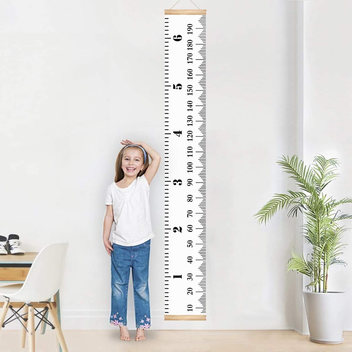 Amazon Baby Growth Height Chart Hanging Ruler Wall Room Decoration For Kids Boys Girls Natural Schoolhouse Measure Canvas Ruler For Children Baby