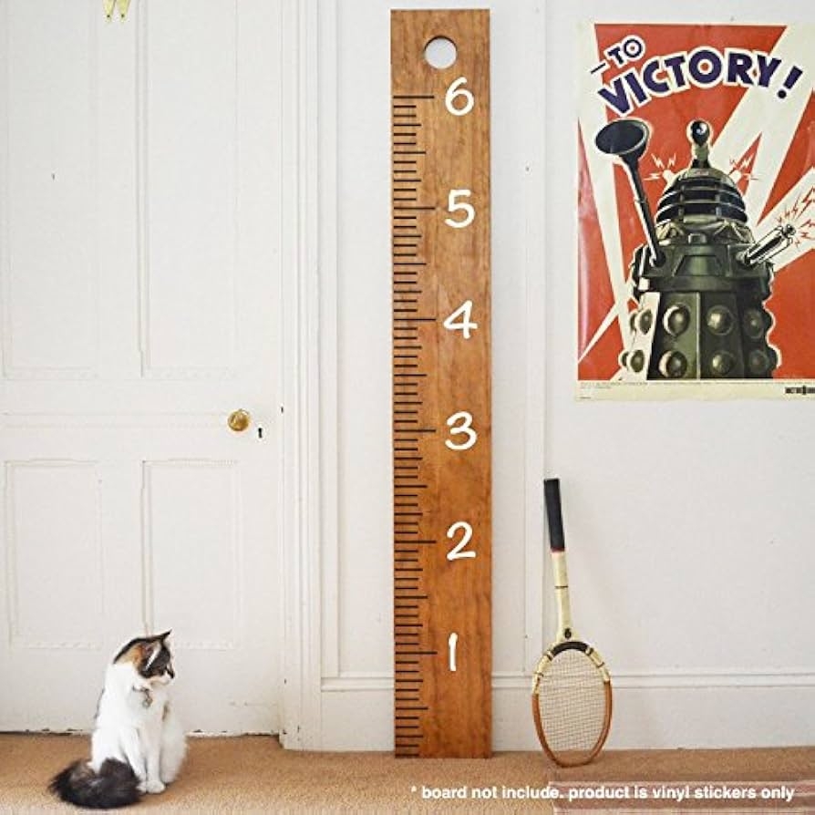 Amazon Giant Vinyl Growth Chart Kit Kids DIY Height Wall Ruler Large Measuring Tape Sticker Number Decal Sticker Black 73x23 Inches Baby