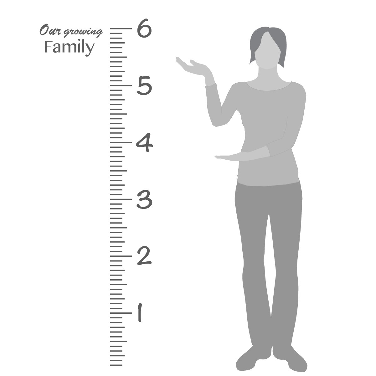 Amazon Giant Vinyl Growth Chart Kit Kids DIY Height Wall Ruler Large Measuring Tape Sticker Number Decal Sticker Black 73x23 Inches Baby