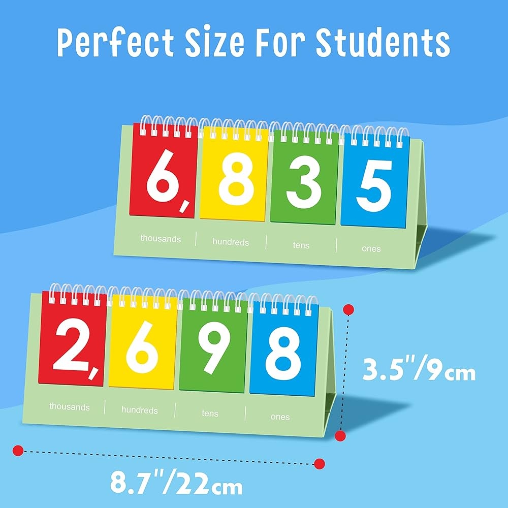 Amazon SpriteGru Freestanding Place Value Flip Chart Double Side With Whole Numbers Educational Math Learning Tool To Count Place Value To The Thousands Industrial Scientific