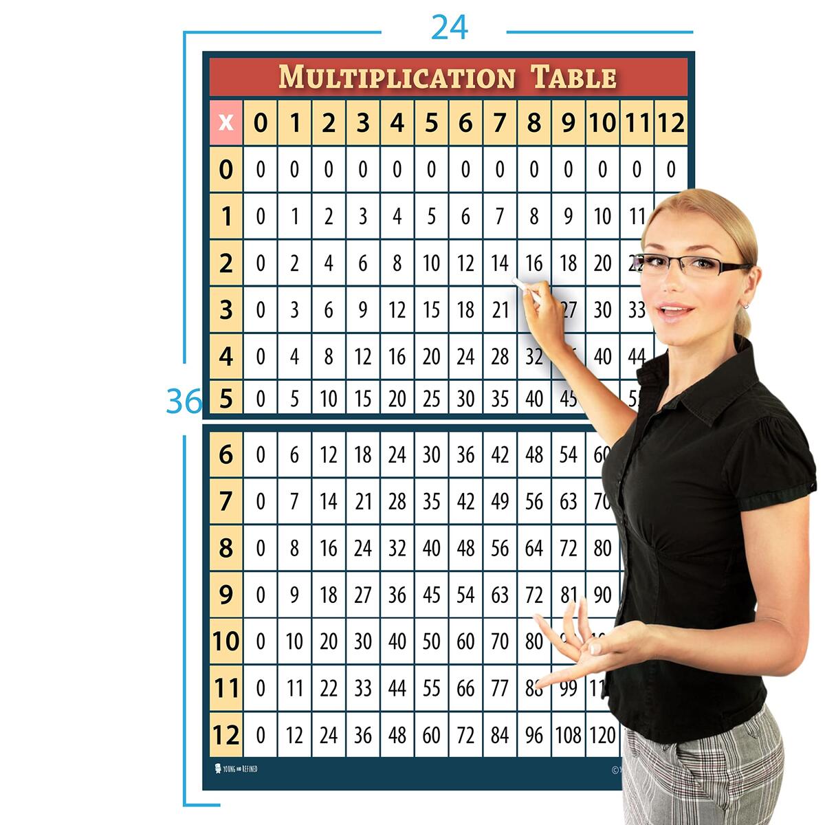 Amazon Palace Curriculum Multiplication Table Chart Poster LAMINATED 18 X 24 Office Products