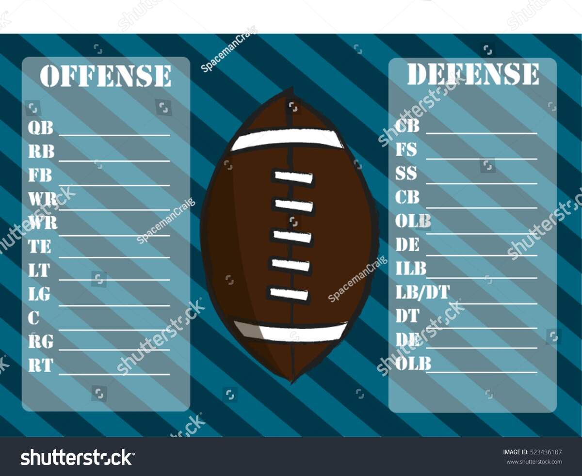 American Football Roster Depth Chart Suitable Stock Vector Royalty Free 523436107 Shutterstock