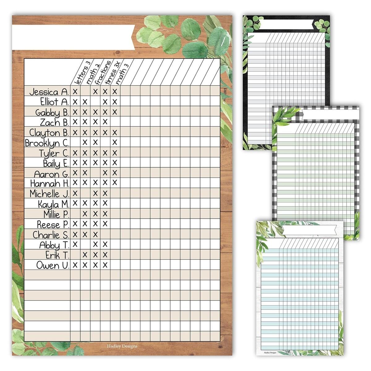 Attendance Chart For Classroom 4 Pack Reusable Dry Erase Behavior Homework EBay