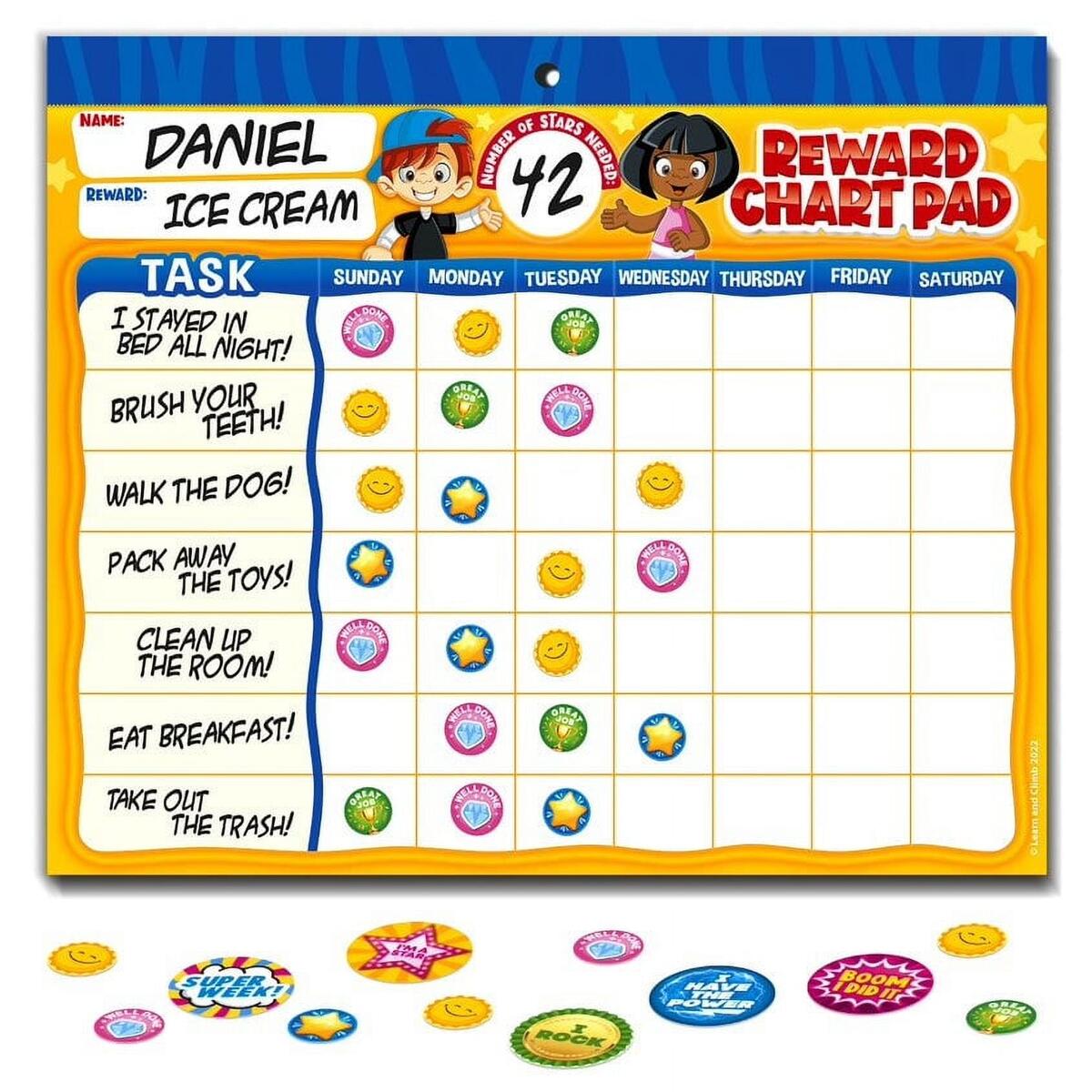 Behavior Reward Chart System For Kids 26 Chore Charts 2800 Stickers Fridge Magnet Included Walmart