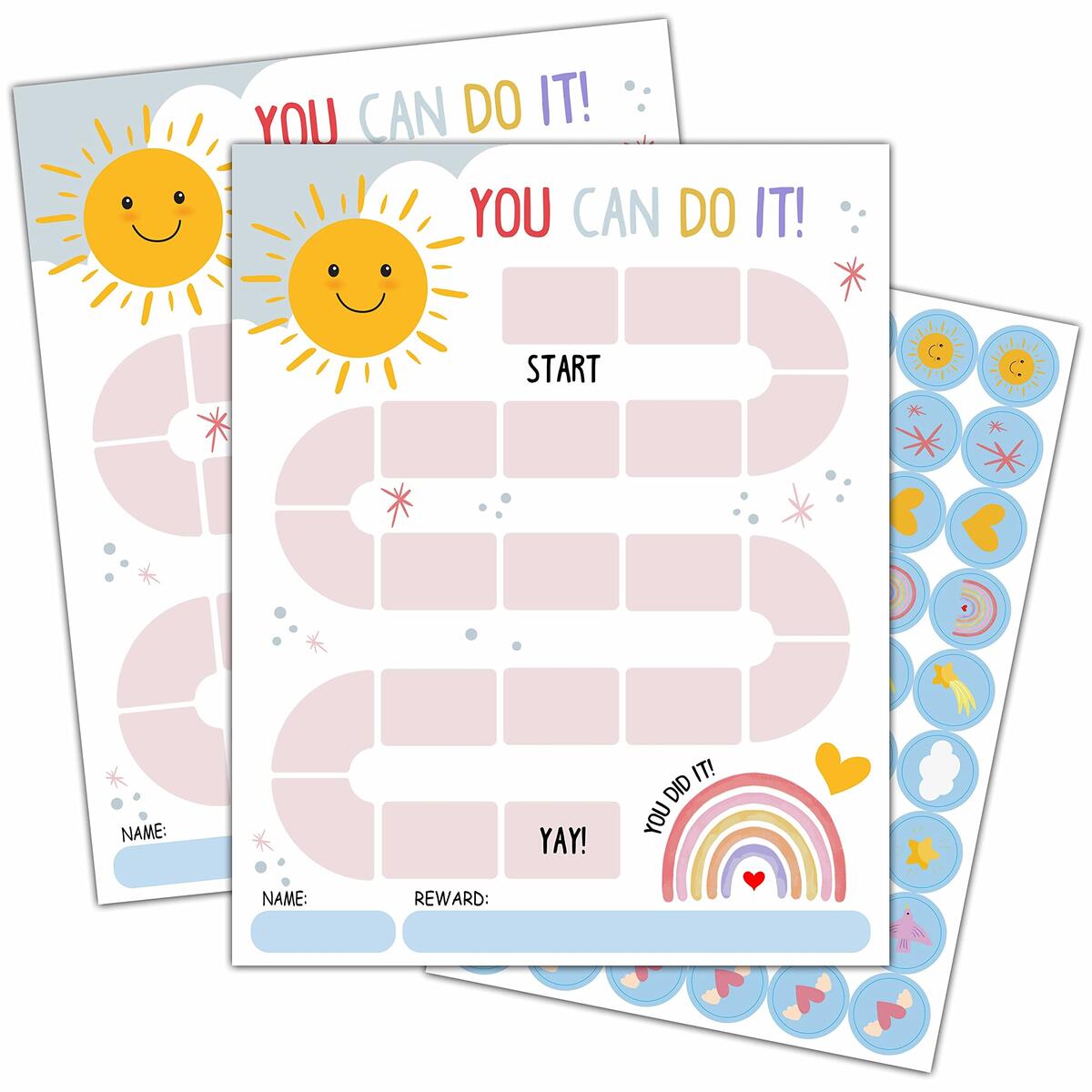 Behavior Sticker Chart For Toddlers Rainbow Reward Chart For Kids 20 Behavior Charts With 432 Stickers For Homework Chores Rainbow Incentive Chart