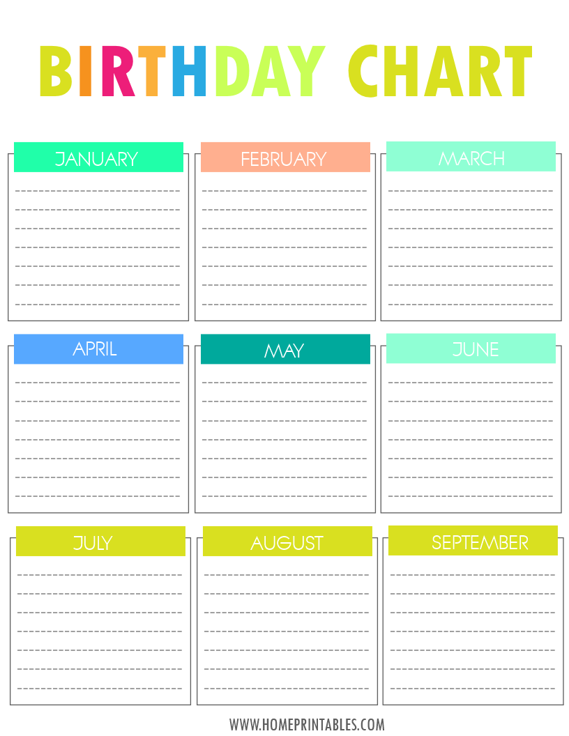 Birthday Organizer Home Printables