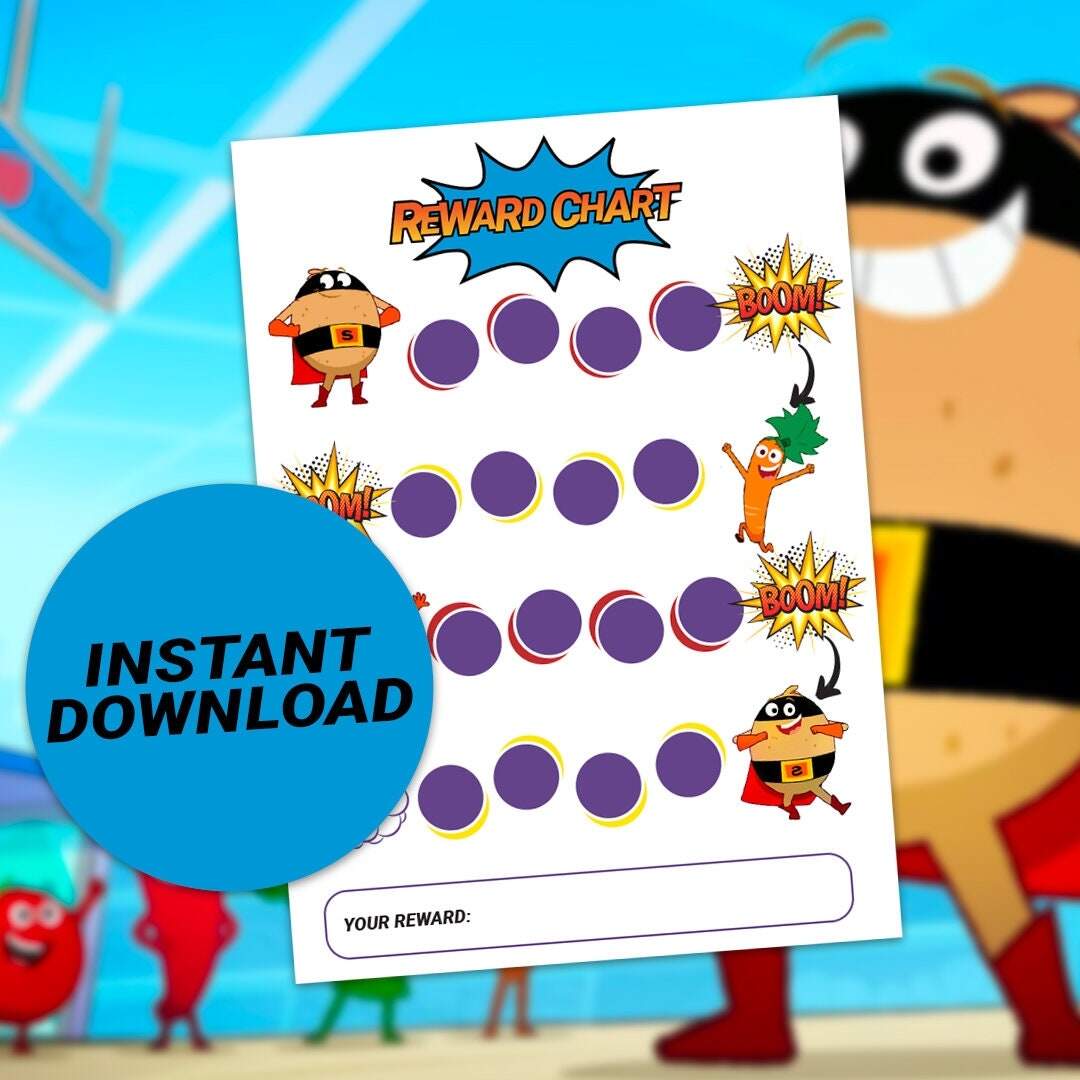 Cbeebies Supertato Sticker Chart Etsy