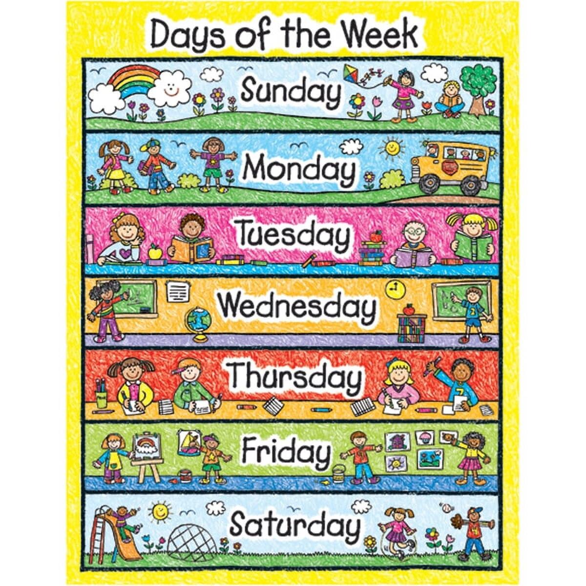 Chart Days Of The Week Kid Drawn Walmart
