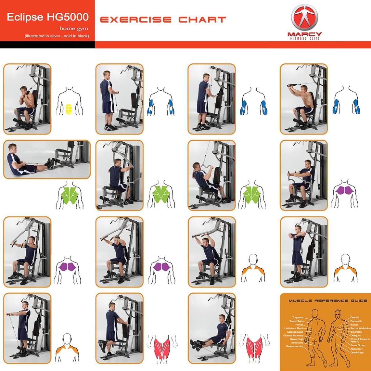 Gym Exercise Marcy 990 Workout Routine Workout Chart Marcy Mwm 990 Workouts Marcy Mwm 988 Exercise
