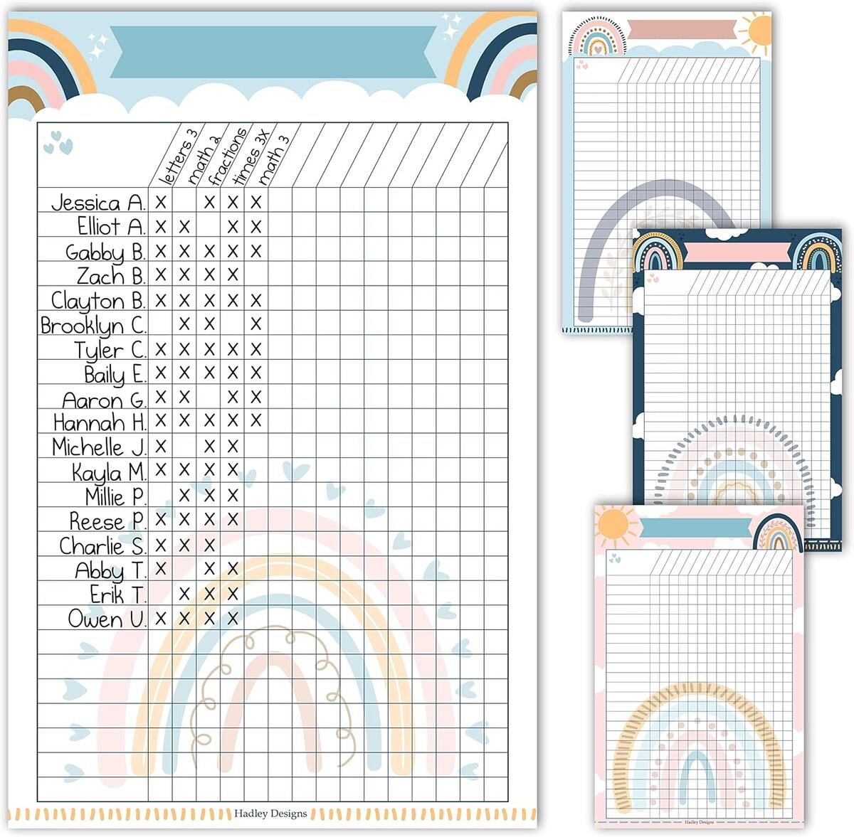 4 Pack 11x17 Classroom Attendance Chart Student Behavior Homework Tracker EBay