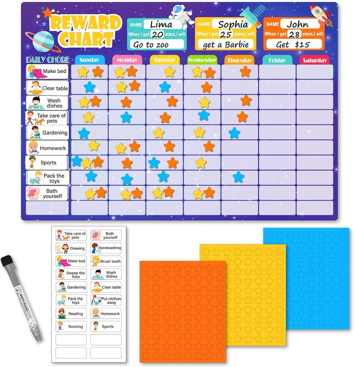Chore Chart For Kids Multiple Kids Magnetic Reward Egypt Ubuy Chore Chart For Kids Multiple Kids Magnetic Reward Egypt Ubuy