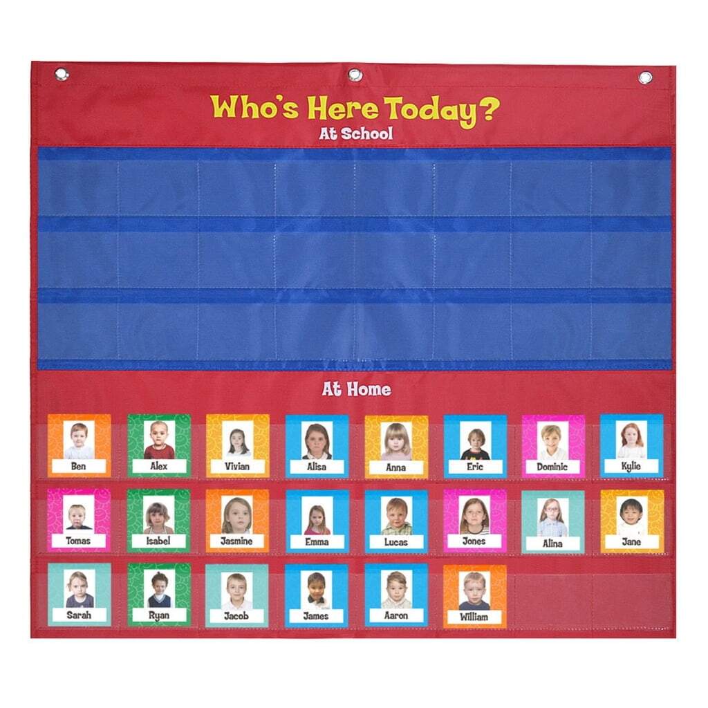 Classroom Attendance Chart Classroom Management Pocket Chart Homeschool Preschool Supplies Helping Hands Pocket Chart Walmart