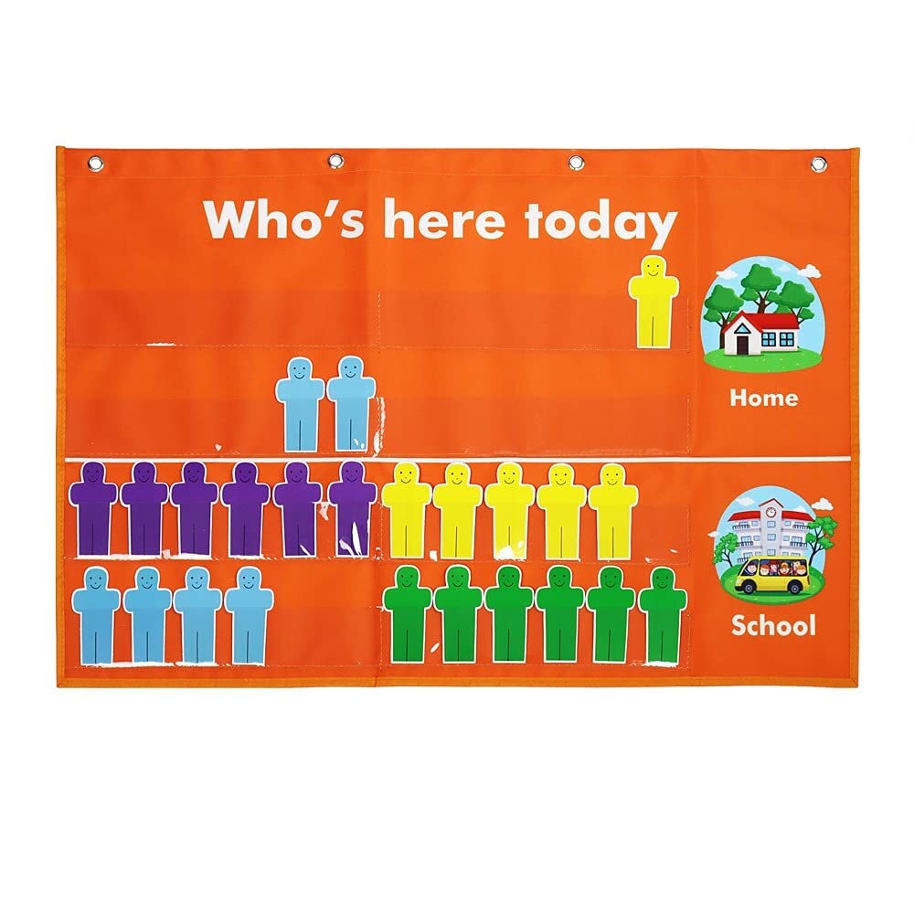 Classroom Attendance Pocket Chart Durable Helps Manage Homeschool Preschool EBay