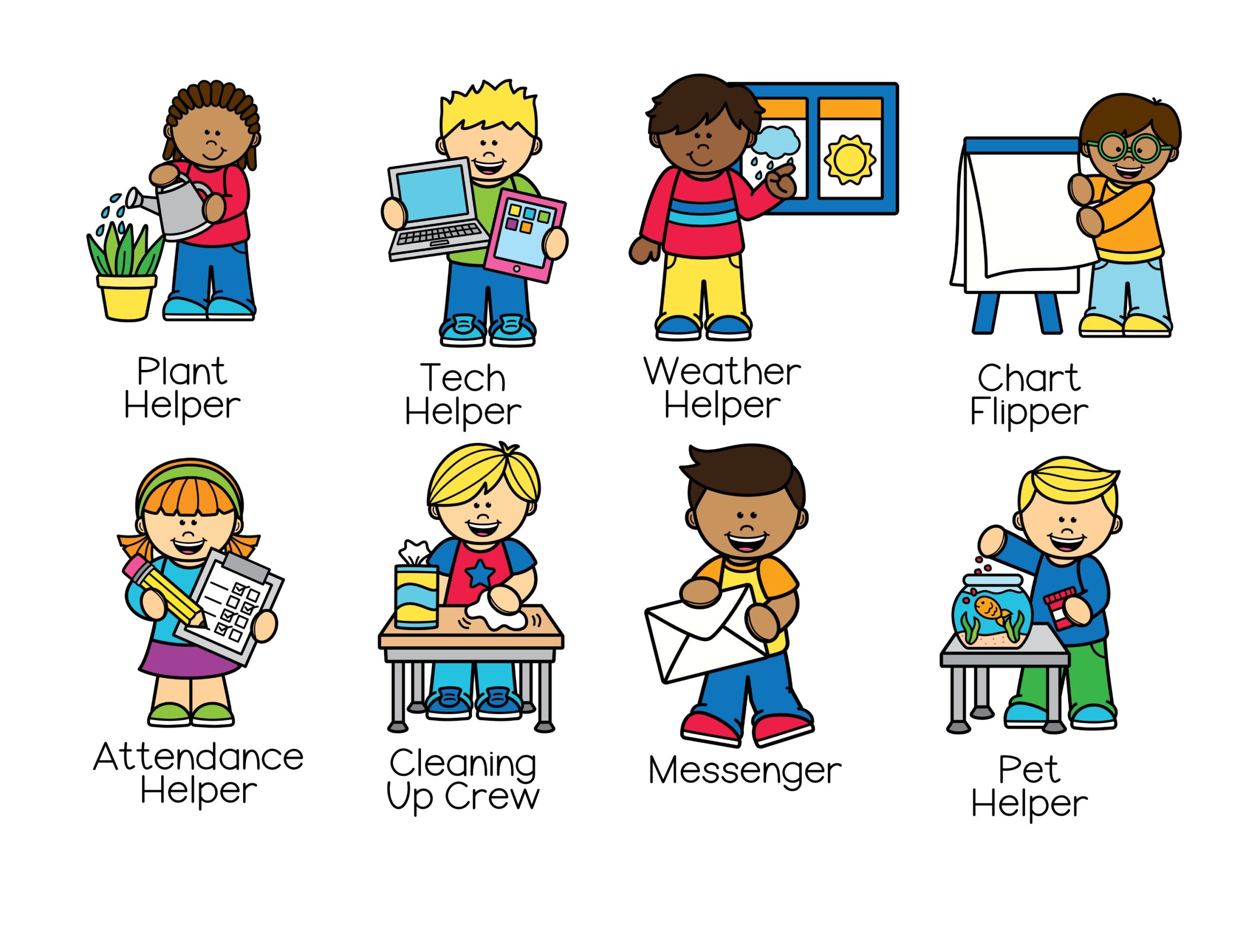 Classroom Jobs Class Helpers Magnet Whiteboard Custom With Clipart Line Leader Snack Helper Preschool Jobs Preschool Helpers Prek Class Etsy