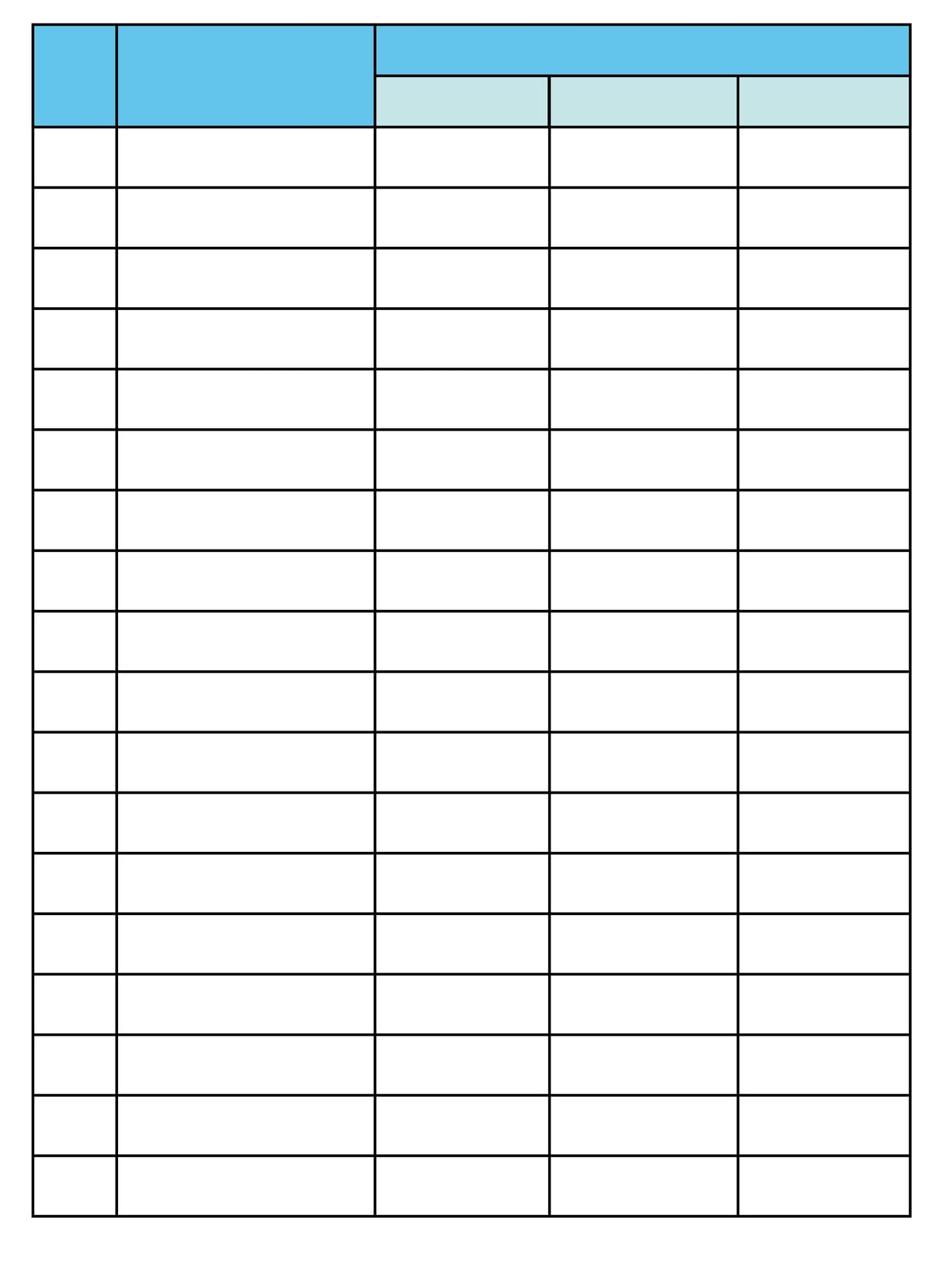 Free Printable 5 Column Charts PDF Template Printables Hub