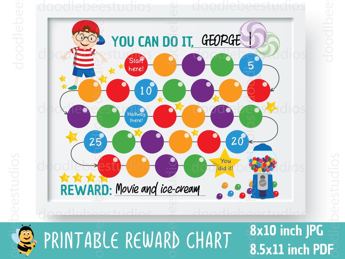 Cute Gumball Printable Reward Chart Boys Reward Chart Kids Potty Chart Reward Chart For Kids Kids Responsibility Chart Routine Chart Etsy