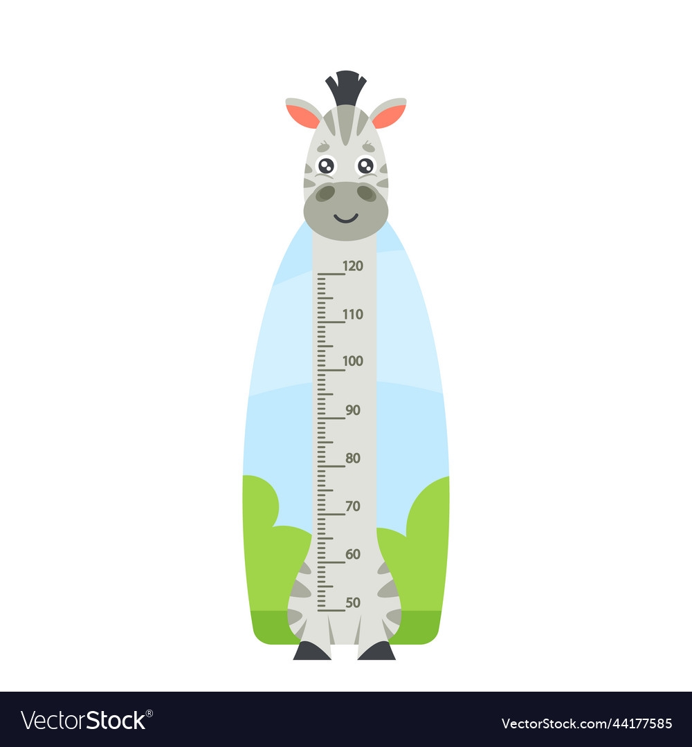 Cute Zebra Kids Height Chart Growth Meter Royalty Free Vector VectorStock