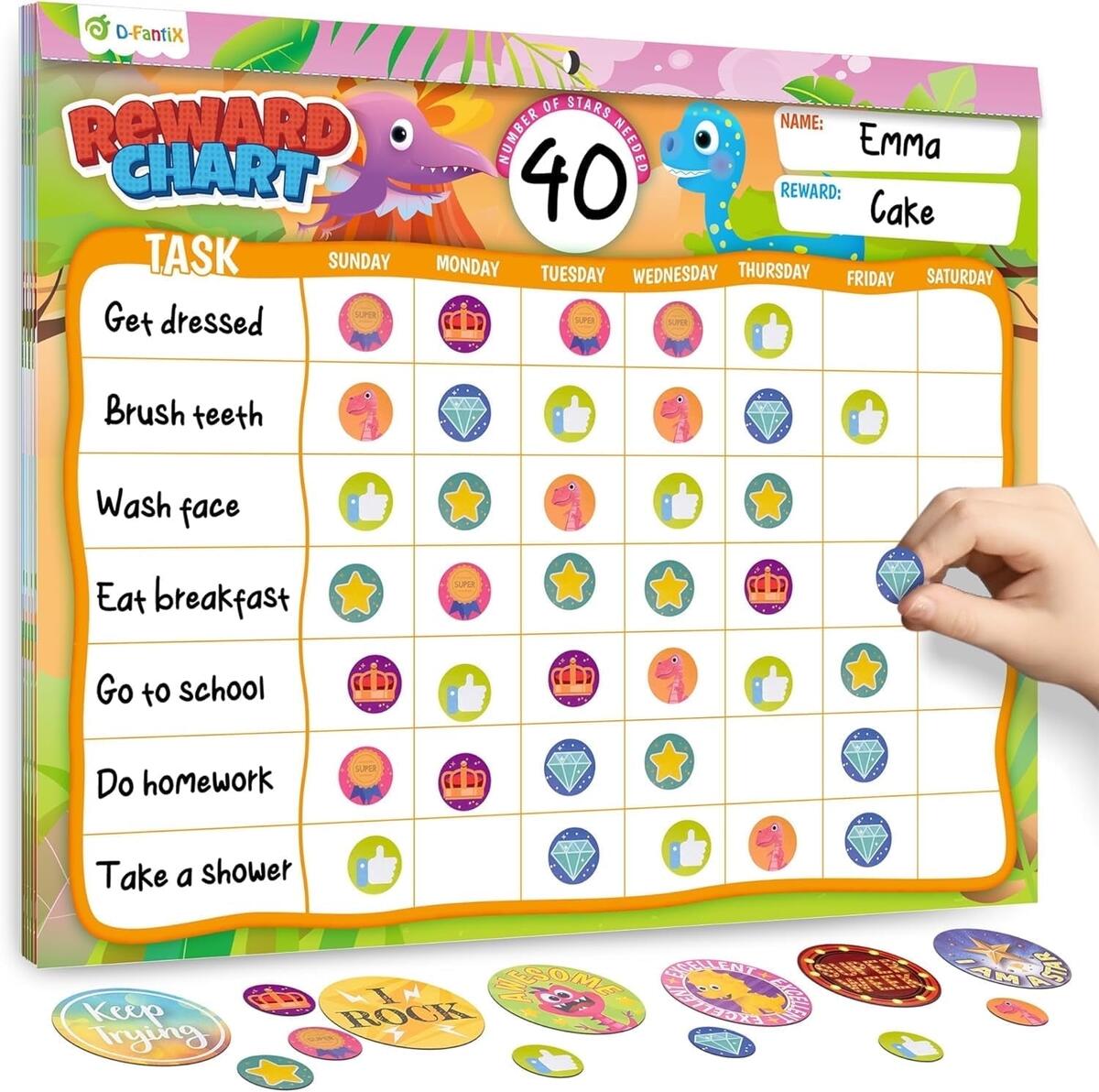 D FantiX Reward Chart For Kids Magnetic Home Behavior Chore Chart School Supplies With Stickers Walmart Business Supplies