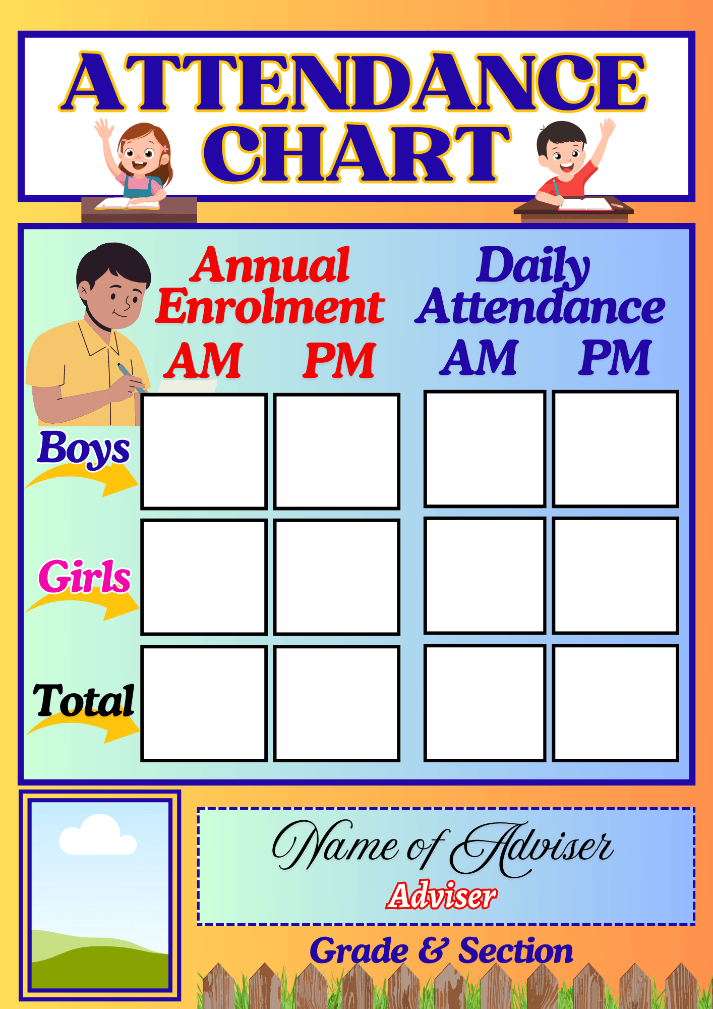 Daily Attendance Chart By Chamaezing Raket PH