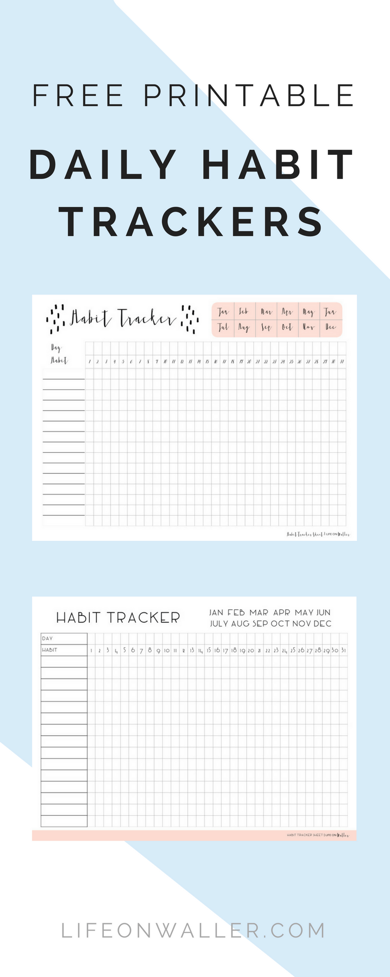 Daily Habit Tracker Free Printables