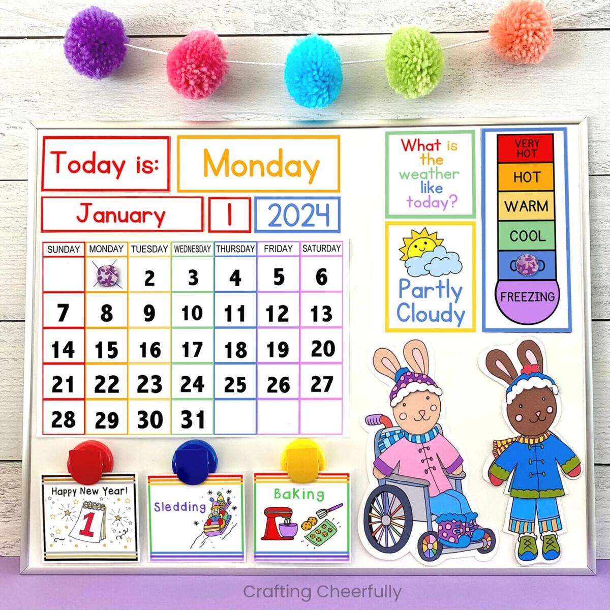 Preschool Learning Calendar Cards Crafting Cheerfully
