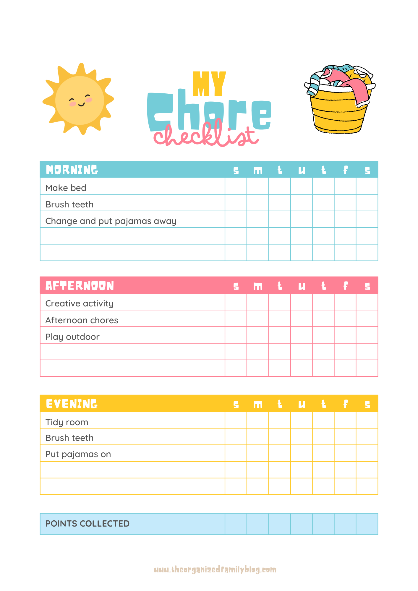 DIY Chore Chart For 5 year olds with FREE Printable The Organized Family