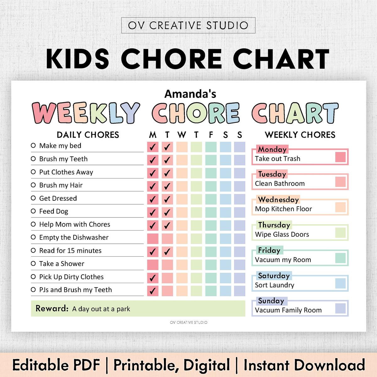 Editable Chore Chart For Kids Printable Kids Daily Weekly Responsibility Chart Kids Chore List Kids Daily Routine Checklist PDF Etsy 10 Free Printable Chore Charts IMOM