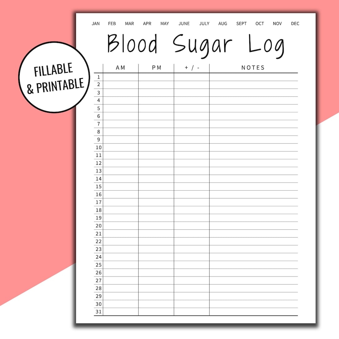 Free Printable Blood Sugar Chart Templates Log Forms PDF Excel