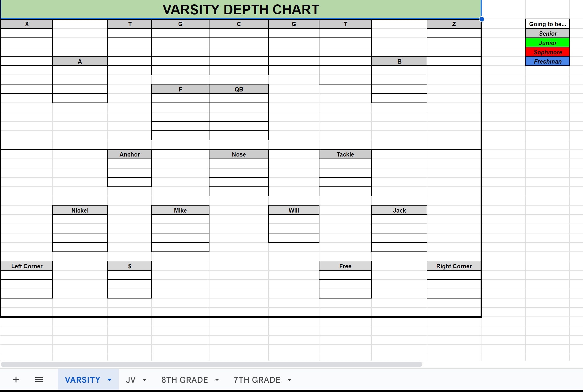 Football Depth Chart Etsy Hong Kong