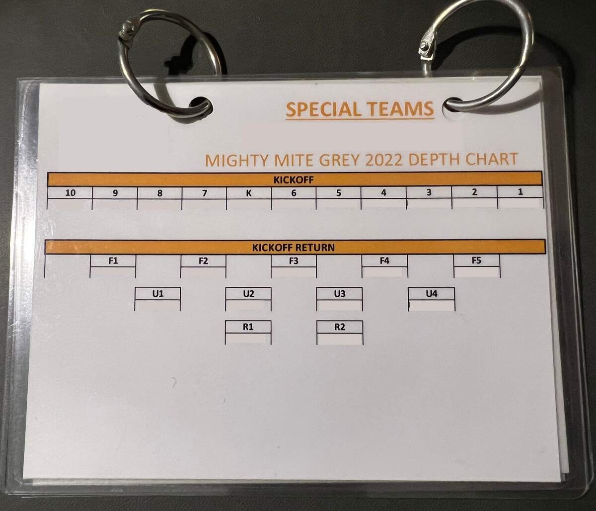 Football Depth Chart Template FULLY CUSTOMIZABLE FILE For Offense Defense And Special Teams Etsy New Zealand