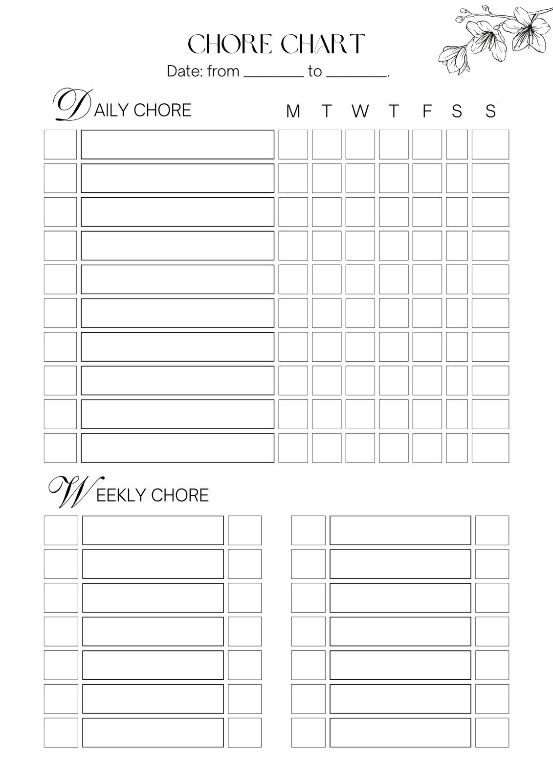 Page 2 Free Customizable Chore Chart Templates To Print Canva