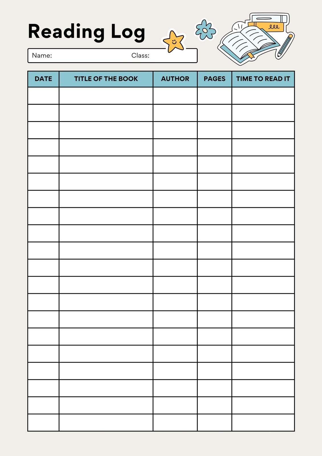 The 2023 Printable Reading Log Everyday Reading
