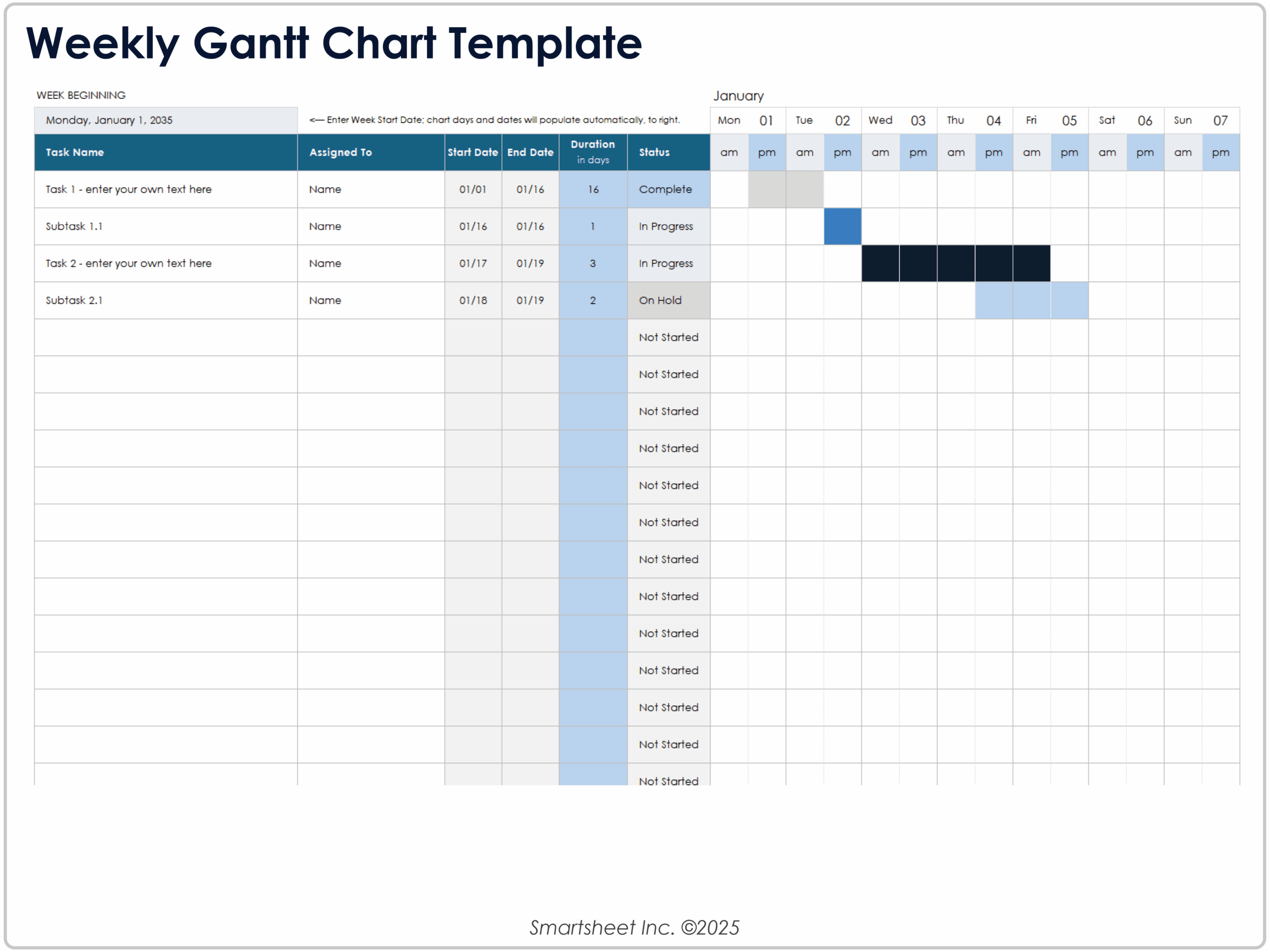 Free Excel Gantt Chart Templates