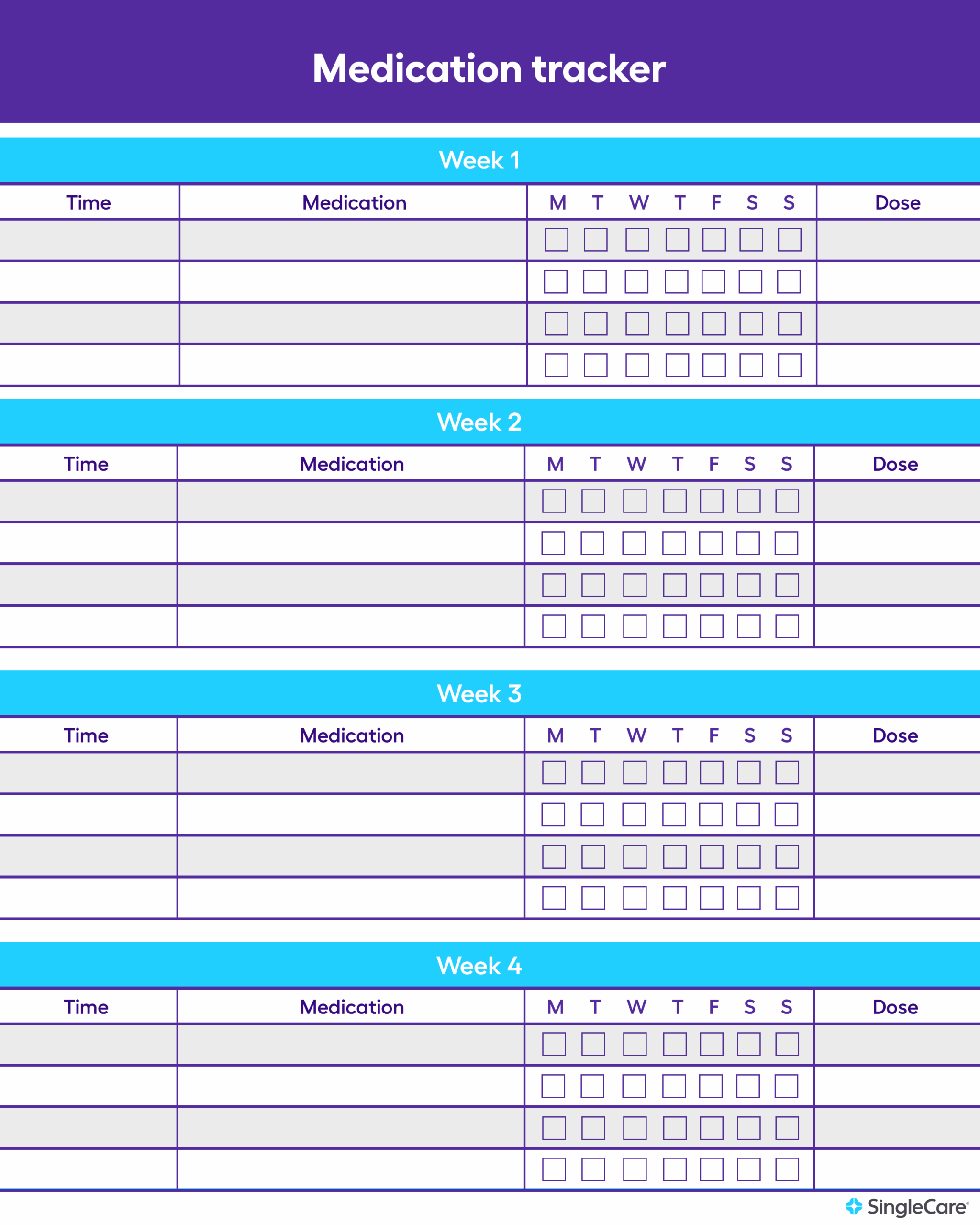 40 Great Medication Schedule Templates Medication Calendars