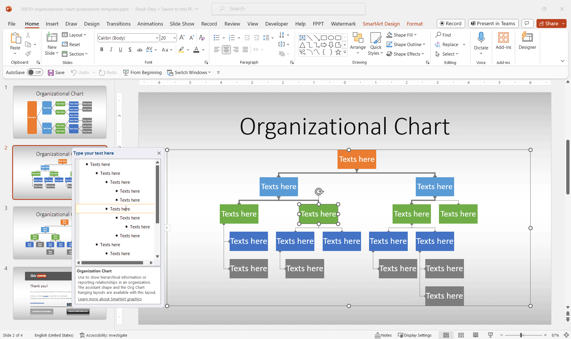 Free Org Chart PowerPoint Template Presentation Slide Free Org Chart PowerPoint Template Presentation Slide