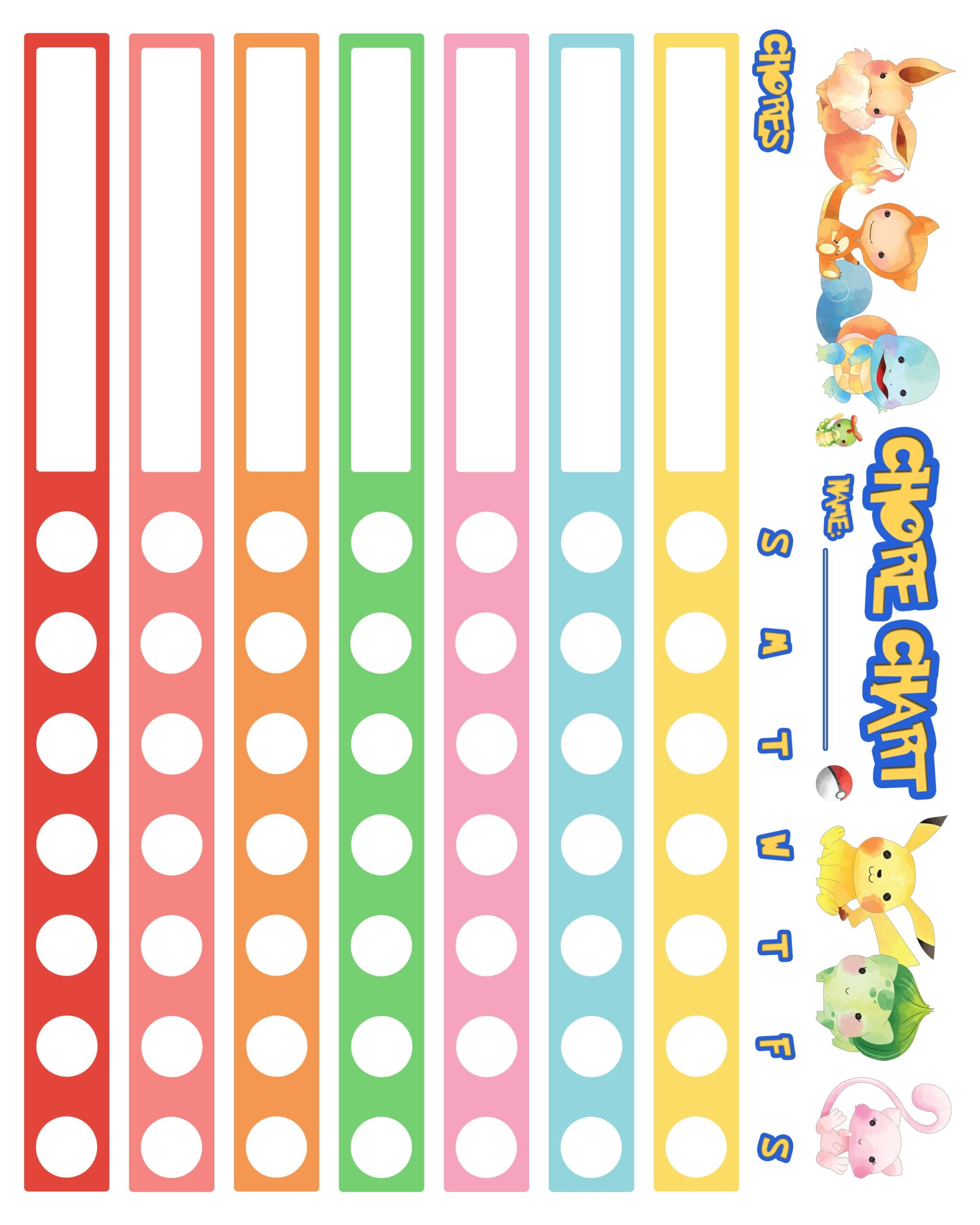 Free Printable Chore Charts For KIDS The Cottage Market