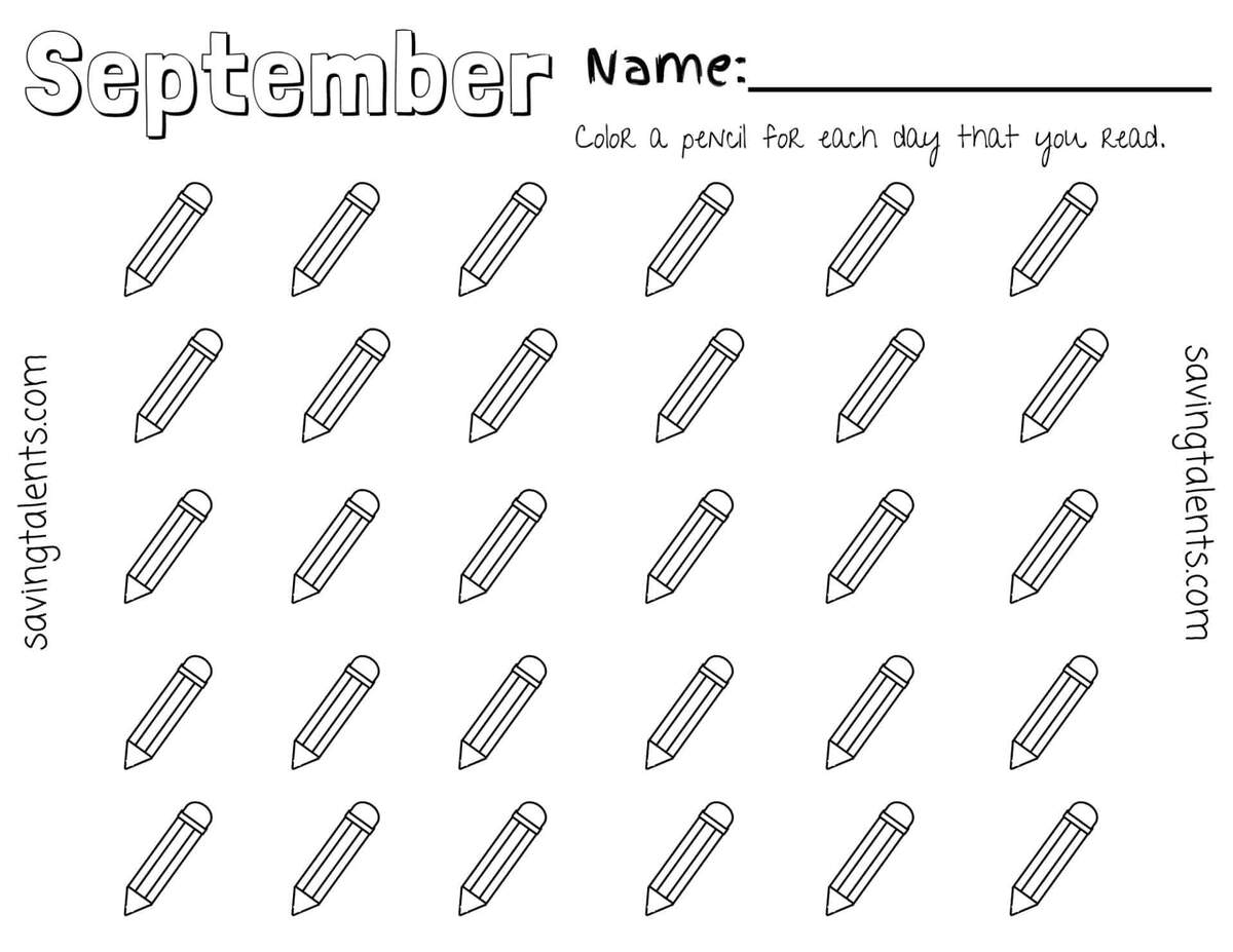 Free Printable Reading Charts For Kids Month By Month Saving Talents