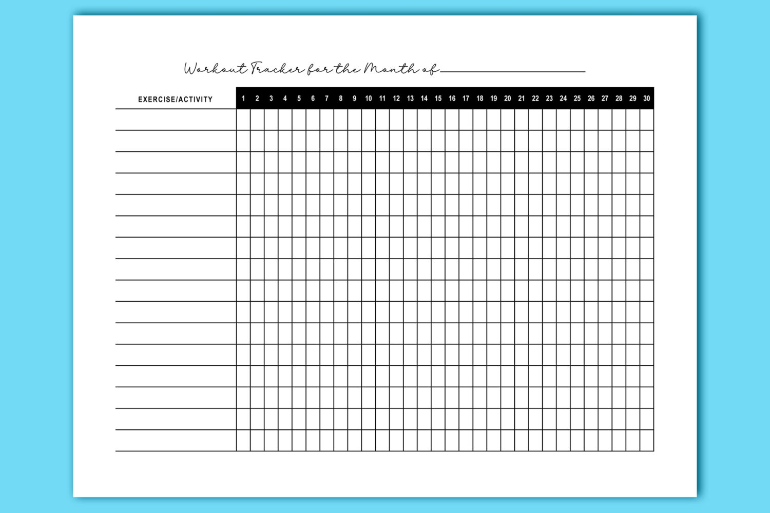 46 Printable Exercise Charts 100 Free TemplateLab