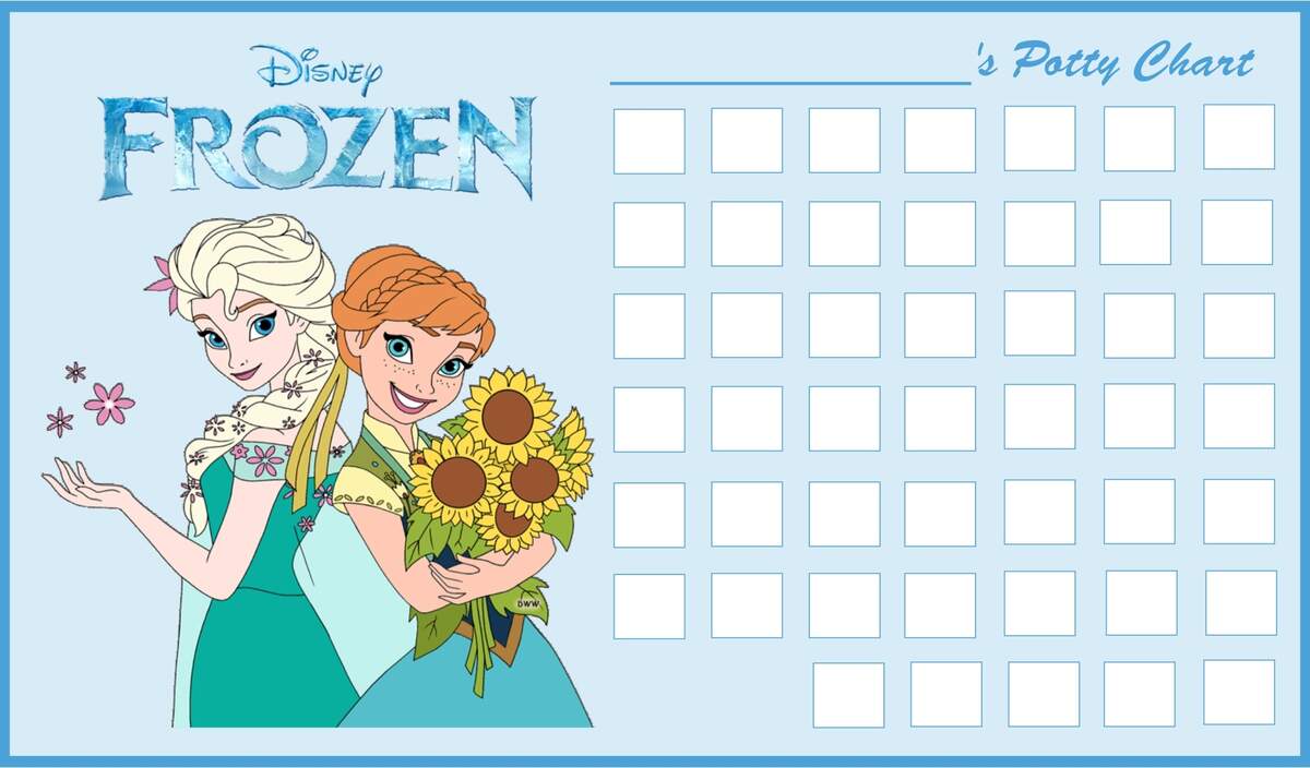 Printable Frozen Potty Training Chart Toddler Reward Chart Kids Potty Chart Sticker Reward System Etsy Denmark
